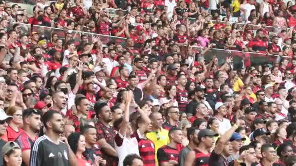 Rio Brazil November 2022 Flamengo Fans Singing Maracan Stadium — Stock Video