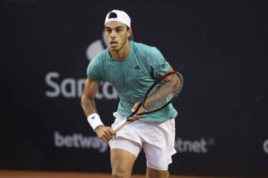 Rio, Brazil - february 23, 2023: Francisco Cerundolo (ARG) player in match against  Zapata Miralles (ESP) by Rioopen 2023 ATP 500, in Rio de Janeiro Jockey Club