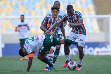 Rio, Brazil - February 25, 2023, German Cano and John Arias players in match between Fluminense vs Portuguesa-RJ by 08th round of Carioca Championship,  in Maracana Stadium