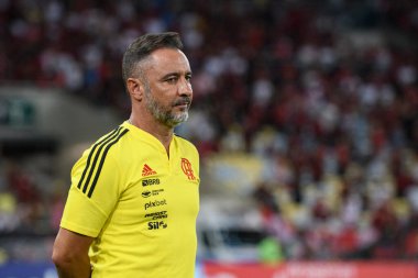 Rio, Brezilya - 13 Mart 2023, Vitor Pereira, Maracana Stadyumu 'nda oynanan Carioca Şampiyonası yarı final karşılaşmasında Flamengo ile Vasco da Gama arasındaki maçta koçluk yaptı.