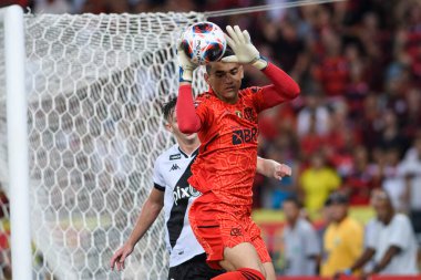 Rio, Brezilya - 13 Mart 2023, Maracana Stadyumu 'nda oynanan Carioca Şampiyonası yarı final karşılaşmasında Flamengo ile Vasco da Gama arasındaki maçta Santos oyuncusu