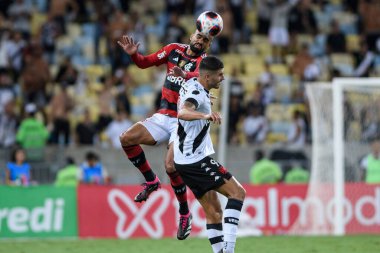 Rio, Brezilya - 13 Mart 2023, Maracana Stadyumu 'nda oynanan Carioca Şampiyonası yarı final karşılaşmasında, Flamengo ve Vasco da Gama arasında oynanan maçta Pedro Raul
