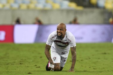 Rio, Brezilya - 12 Nisan 2023, Maracana Stadyumu 'nda Fluminense ve Paysandu arasında oynanan maçta Felipe Neto oyuncusu