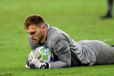 Rio, Brezilya - 30 Nisan 2023, Lucas Perri, Flamengo ile Botafogo arasındaki maçta Brezilya Şampiyonası, Maracana Stadyumu 'nda 3. tur