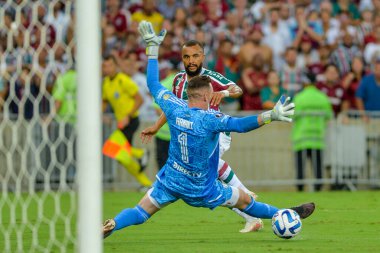Rio, Brezilya - Mayıs 02, 2023, Samuel Xavier Fluminense (BRA) vs River Plate (ARG) maçında Libertadores Kupası, Maracana Stadyumu 'nda grup aşamasında
