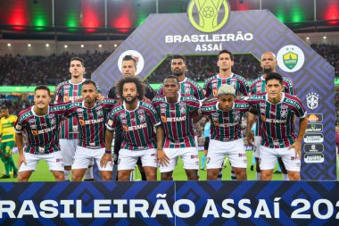 Rio, Brezilya - 13 Mayıs 2023, Brezilya Şampiyonası 'nda Fluminense ve Cuiaba arasında oynanan maçın afişi, Maracana Stadyumu' nda 6.