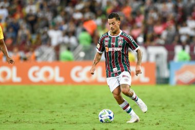 Rio, Brezilya - 13 Mayıs 2023, Guga oyuncusu Fluminense ile Cuiaba arasında oynanan maçta Brezilya Şampiyonası, 6. tur Maracana Stadyumu