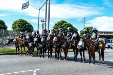 Rio, Brezilya - 21 Mayıs 2023, Brezilya Şampiyonası 'nda Flamengo ve Corinthians arasında oynanan maçta Maracana Stadyumu' nda yedinci raunt.