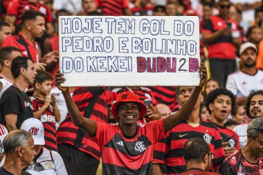 Rio, Brezilya - 21 Mayıs 2023, Flamengo ve Corinthians arasında oynanan maçta Brezilya Şampiyonası, Maracana Stadyumu 'nda yedinci raunt