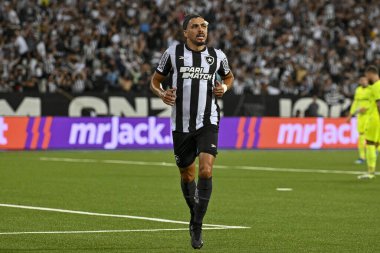 Rio, Brezilya - Kasım 01, 2023, Eduardo oyuncusu Botafogo 4 ile 3 Palmeira arasında oynanan maçta Brezilya 'nın 31. Raundda Nilton Santos Stadyumu' nda oynanacak.
