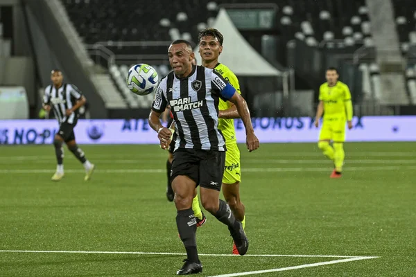 Rio, Brezilya - Kasım 01, 2023, Nilton Santos Stadyumu 'nda oynanan 31. Rauntta Botafogo 4' e karşı 3 Palmeira maçında Marcal oyuncusu