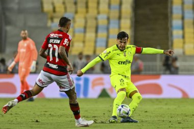Rio, Brezilya - Kasım, 09, 2023, Gustavo Gomes Brezilya 'nın Maracana Stadyumu' nda oynanan 33. turda Flamengo ve Palmeiras arasındaki maçta