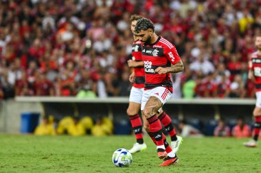 Rio, Brezilya - Kasım, 09, 2023, Maracana Stadyumu 'nda Brezilya' nın 33. raundunda Flamengo ve Palmeiras arasında oynanan maçta Gabi oyuncusu