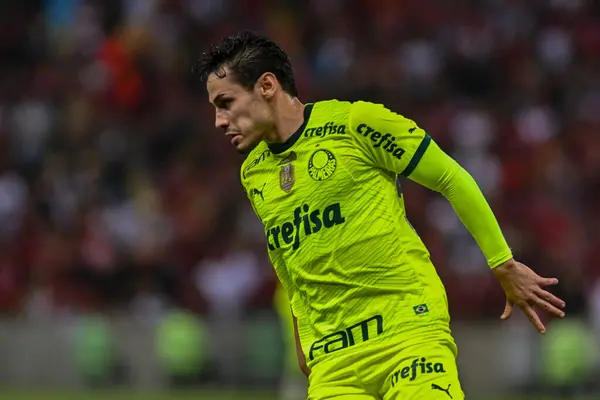 Rio, Brezilya - Kasım, 09, 2023, Raphael Veiga Brezilya 'nın Maracana Stadyumu' nda oynanan 33. Raundda Flamengo ve Palmeiras arasındaki maçta