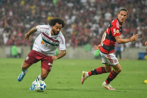 Stock image Rio, Brazil - November, 11, 2023, Marcelo player in match between Flamengo vs Fluminense by Brazilian championship of 34th round, in Maracana Stadium