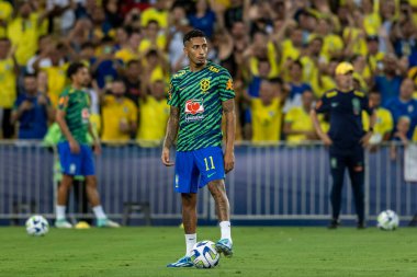 Rio, Brezilya - 21 Kasım 2023, Maracana Stadyumu 'nda oynanan FIFA Dünya Kupası elemelerinde Brezilya x Arjantin arasında oynanan maçta Raphinha oyuncusu