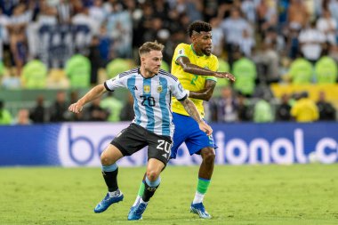 Rio, Brezilya - 21 Kasım 2023, Mac Allister Maracana Stadyumu 'nda oynanan FIFA Dünya Kupası elemelerinin altıncı turunda Brezilya x Arjantin arasında maç yaptı.