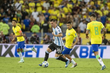 Rio, Brezilya - 21 Kasım 2023, Lo Celso, Maracana Stadyumu 'nda oynanan FIFA Dünya Kupası elemelerinin altıncı turunda Brezilya x Arjantin maçında oynadı.