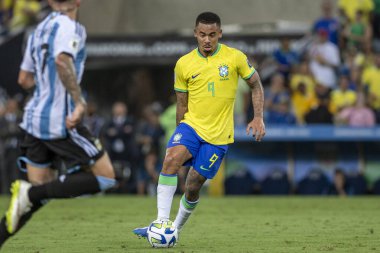 Rio, Brezilya - 21 Kasım 2023, Maracana Stadyumu 'nda oynanan FIFA Dünya Kupası elemelerinde Brezilya x Arjantin arasında oynanan maçta Raphinha oyuncusu
