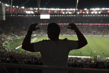 Rio, Brezilya - 23 Kasım 2023, taraftarlar, Flamengo ve Bragantino arasında oynanan maçta Maracana Stadyumu 'nda oynanan 34.