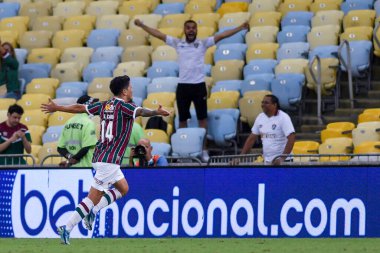 Rio, Brezilya - 25 Kasım 2023, Maracana Stadyumu 'nda oynanan 35. turda Fluminenese - Coritiba maçında Alman Cano oyuncusu