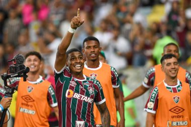 Rio, Brezilya - 25 Kasım 2023, John Kennedy Fluminenese ile Coritiba arasında oynanan maçta Brezilya 'nın Maracana Stadyumu' nda oynanan 35.