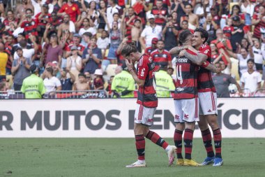 Rio, Brezilya - 3 Aralık 2023, Maracana Stadyumu 'nda oynanan 37' nci turda, Flamengo ve Cuiaba arasındaki maçta Pedro oyuncusu
