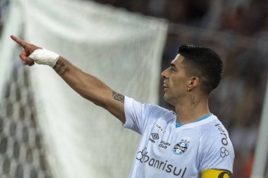 Rio, Brezilya - Aralık, 06 2023, Maracana Stadyumu 'nda Fluminense ile Gremio arasında oynanan maçta Suarez oyuncusu