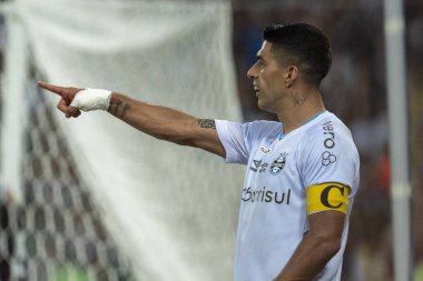 Rio, Brezilya - Aralık, 06 2023, Maracana Stadyumu 'nda Fluminense ile Gremio arasında oynanan maçta Suarez oyuncusu