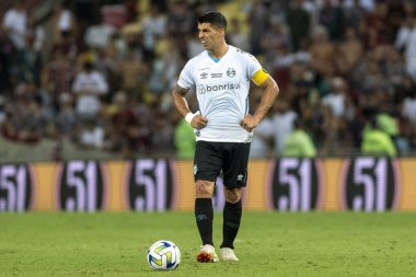 Rio, Brezilya - Aralık, 06 2023, Maracana Stadyumu 'nda Fluminense ile Gremio arasında oynanan maçta Suarez oyuncusu