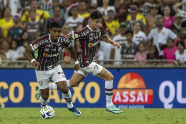 Rio, Brezilya - Aralık, 06 2023, John Kennedy Fluminense ile Gremio arasında oynanan maçta Brezilya 'nın 38. raundunda Maracana Stadyumu' nda oynanan