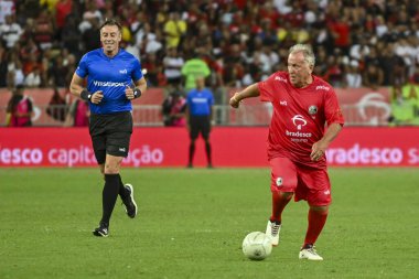 Rio, Brezilya - 27 Aralık 2023, Zico All-star maçı, Zico 'nun Maracana Stadyumu' ndaki hayır maçı.