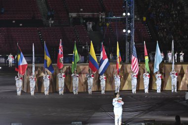 Santiago, Şili - 20 Ekim 2023, Julio Martinez Pradanos Ulusal Stadyumu 'nda düzenlenen Pan-Amerikan Oyunlarının açılış töreni