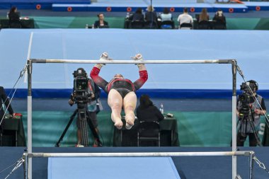 Santiago, Şili, 23 Ekim 2023, Ava Stewart (CAN) 2023 Pan Amerikan Oyunları 'nda kadın Artistik