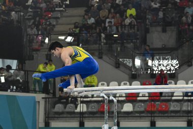 Santiago, Şili, 23 Ekim 2023, Arthur Mariano (BRA) 2023 Pan Amerikan Oyunları 'nda erkek Artistik