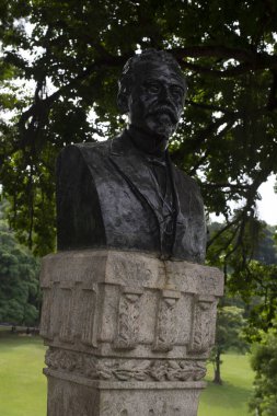 Rio, Brezilya - Nisan 07, 2023, Quinta da Boa Vista, Sao Cristovao Imperial Quarter 'da Nilo Pecanha' nın büstü.