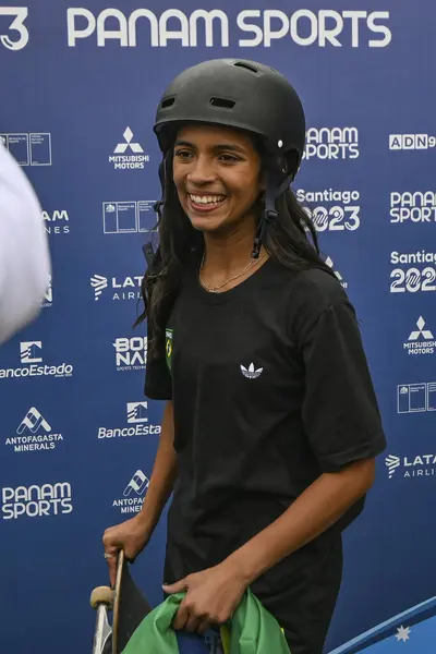 Santiago Chile Octubre 2023 Raisa Leal Durante Skateboard Women Street — Foto de Stock