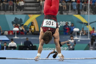 Santiago, Şili, 23 Ekim 2023, Emard William (CAN) 2023 Pan Amerikan Oyunları 'nda erkek Artistik