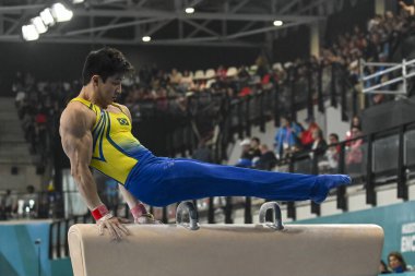 Santiago, Şili, 23 Ekim 2023, Arthur Mariano (BRA) 2023 Pan Amerikan Oyunları 'nda erkek Artistik
