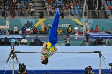 Santiago, Şili, 23 Ekim 2023, Arthur Mariano (BRA) 2023 Pan Amerikan Oyunları 'nda erkek Artistik