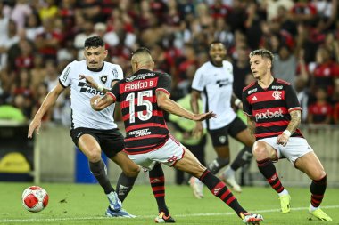 Rio, Brezilya - Şubat, 07 2024, Tiquinho Soares, Maracana Stadyumu 'ndaki Carioca şampiyonasında Flamengo ve Botafogo arasında oynanan maçta