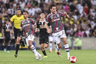 Rio, Brezilya - 14 Şubat 2024, Fluminense ve Vasco arasındaki maçta PH Ganso oyuncusu Maracana Stadyumu 'nda Carioca Şampiyonası' nın 8. raundunda karşı.