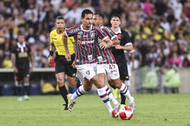 Rio, Brezilya - 14 Şubat 2024, Fluminense ve Vasco arasındaki maçta PH Ganso oyuncusu Maracana Stadyumu 'nda Carioca Şampiyonası' nın 8. raundunda karşı.