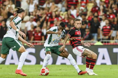 Rio, Brezilya - 20 Şubat 2024, Everton Cebolinha, Maracana Stadyumu 'nda oynanan 09. Carioca Şampiyonası' nda Flamengo ile Boavista arasındaki maçta