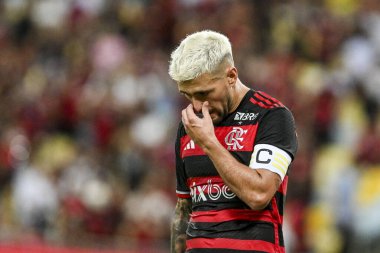 Rio, Brezilya - 20 Şubat 2024, De Arrascaeta oyuncusu, Carioca şampiyonasında Flamengo ile Boavista arasında oynanan maçta Maracana Stadyumu 'nda oynanan 09.