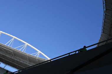 Rio, Brezilya - 16 Eylül 2023, Vasco ile Fluminense arasındaki maçın karakteristik mimarisi Nilton Santos Stadyumu 'nda oynanan 23.