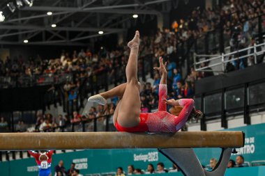 Santiago, Şili, 23 Ekim 2023, Ahtziri Sandoval (MEX) 2023 Pan Amerikan Oyunları 'nda kadın Artistik