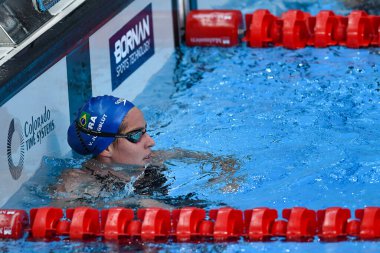 Santiago, Şili, 25 Ekim 2023, Kadın 1500 metre serbest stil boyunca xxxxx 2023 Pan Amerikan Oyunları