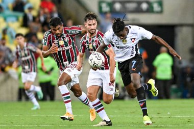 Rio, Brezilya - 29 Şubat 2024, Hurtado ve Martinelli, Recopa Cup tarafından Maracana Stadyumu 'nda düzenlenen Botafogo (BRA) x LDU (ECU) maçında oynadı.