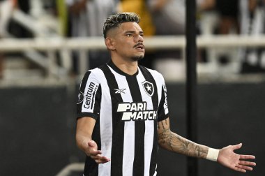 Rio, Brezilya - Mart 06, 2024, Tiquinho Soares, Nilton Santos Stadyumu 'nda Botafogo ve Bragantino arasında oynanan karşılaşmada Libertadores Kupası' nın grup fase 'si